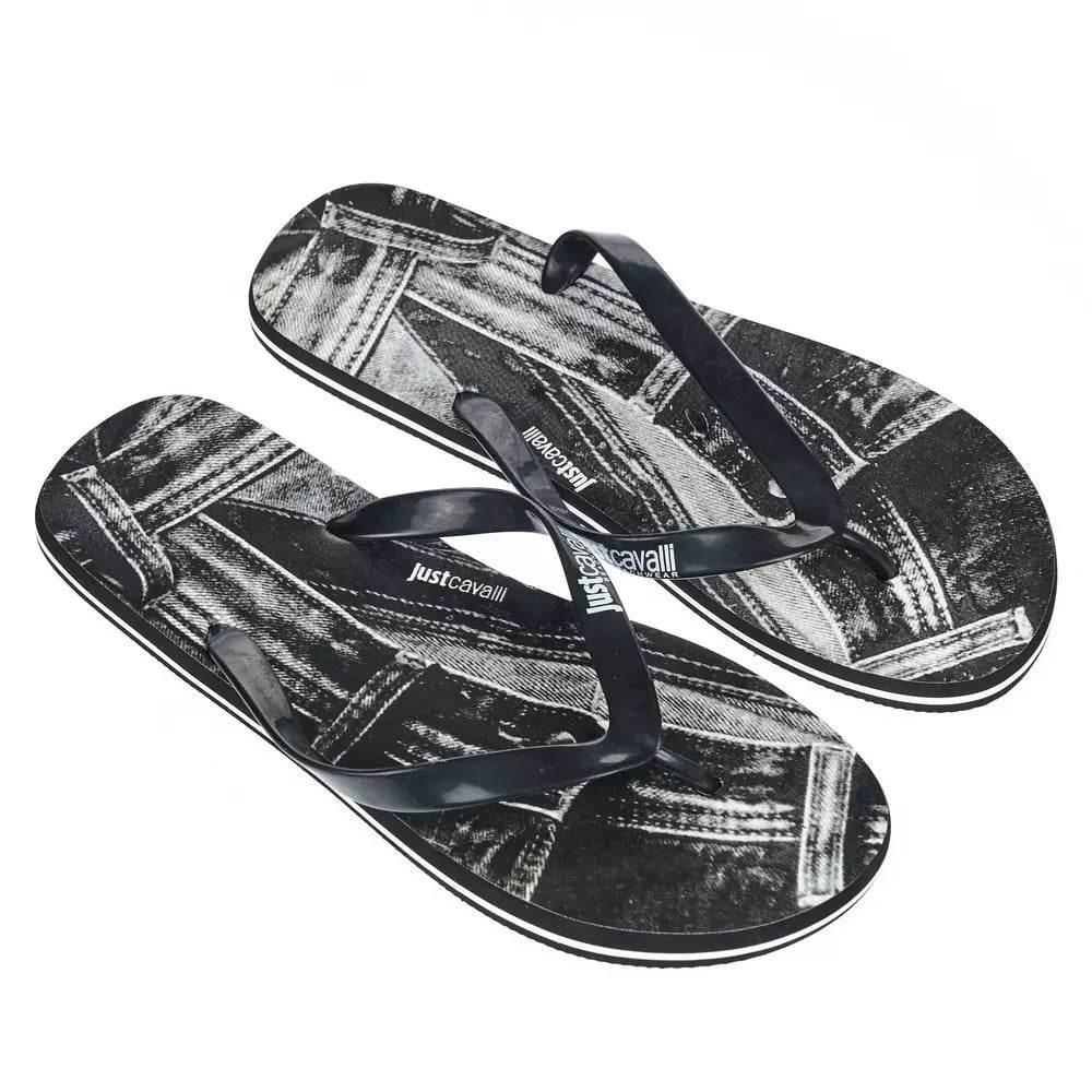 Just Cavalli Black EVA Men Sandal - Hilstor