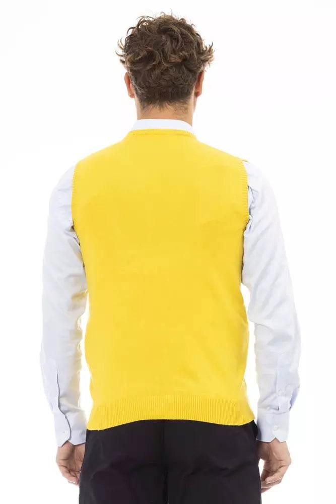 Alpha Studio Yellow Viscose Men Jacket - Hilstor