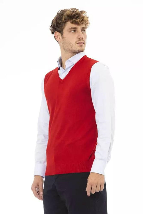 Alpha Studio Red Viscose Men's Jacket - Hilstor