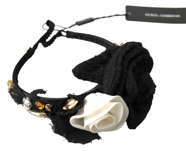 Dolce & Gabbana Elegant Crystal-Embellished Silk Diadem - Hilstor