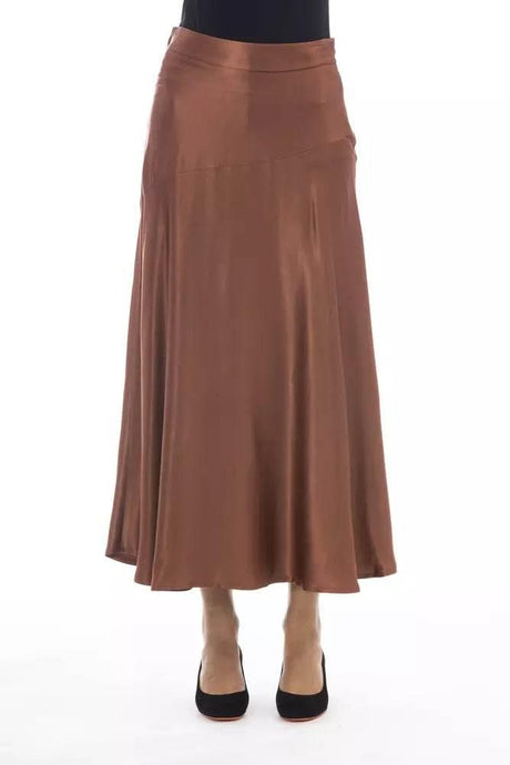 Alpha Studio Brown Viscose Women Skirt - Hilstor
