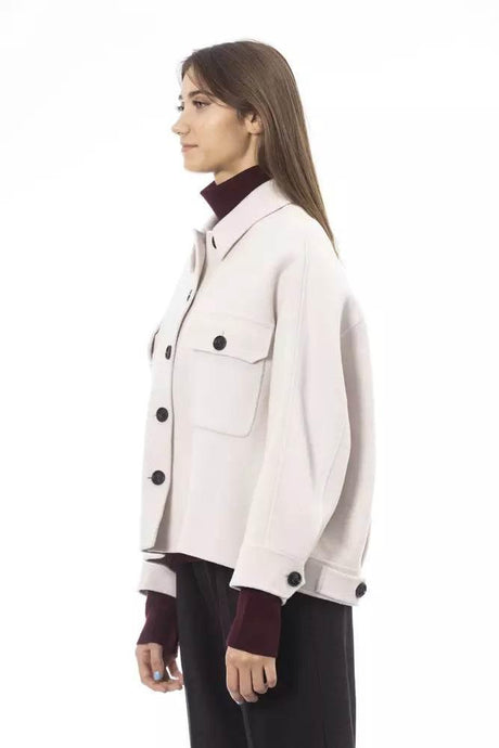 Alpha Studio Elegant White Wool Blazer Jacket - Hilstor