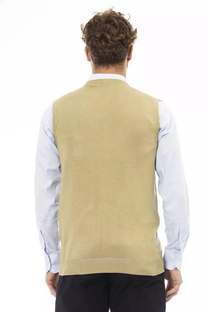 Alpha Studio Beige Viscose Men Jacket - Hilstor