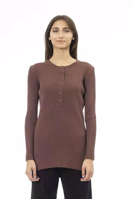 Alpha Studio Brown Viscose Women Sweater - Hilstor