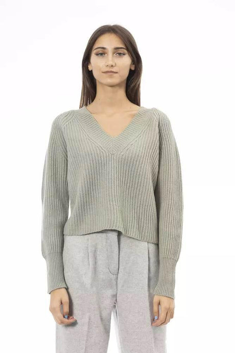 Alpha Studio Green Wool Women Sweater - Hilstor