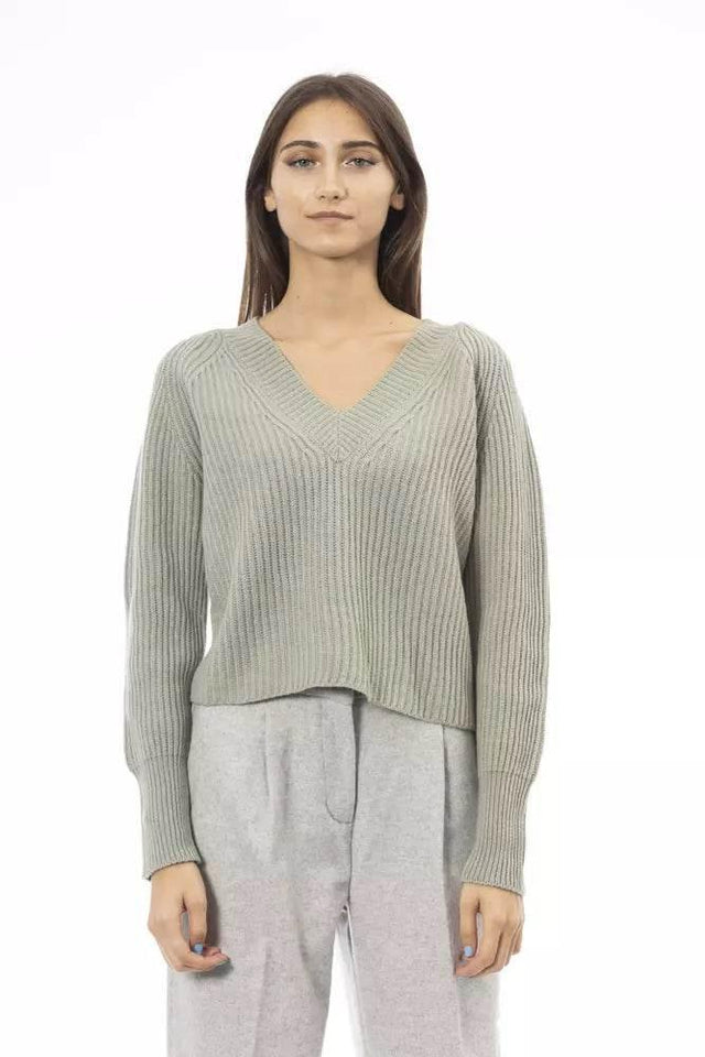 Alpha Studio Green Wool Women Sweater - Hilstor