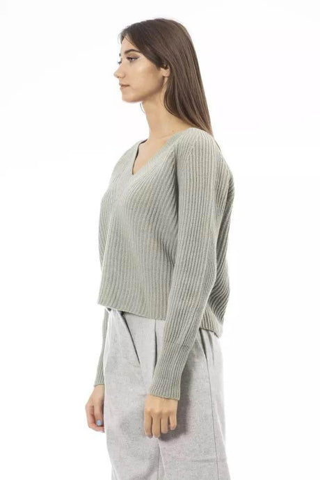 Alpha Studio Green Wool Women Sweater - Hilstor