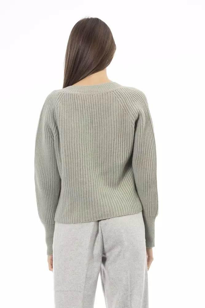 Alpha Studio Green Wool Women Sweater - Hilstor