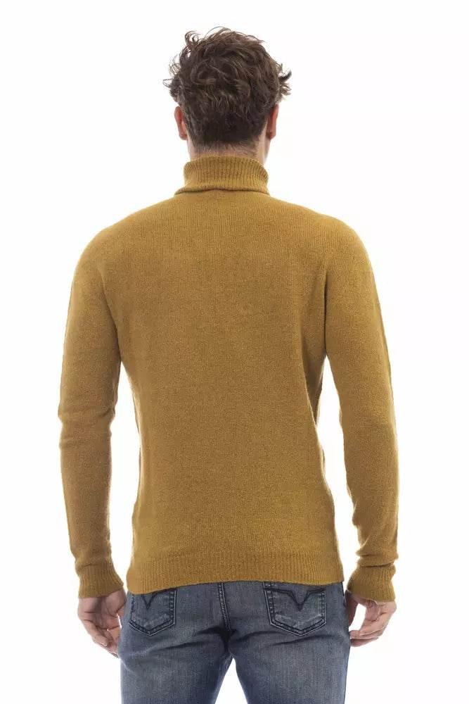 Alpha Studio Brown Alpaca Men Sweater - Hilstor