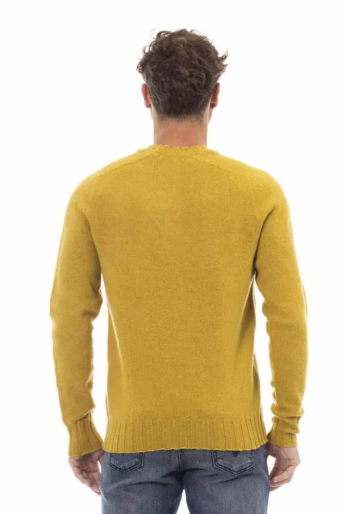 Alpha Studio Yellow Wool Men Sweater - Hilstor