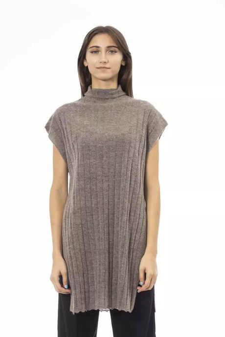 Alpha Studio Brown Wool Women Sweater - Hilstor