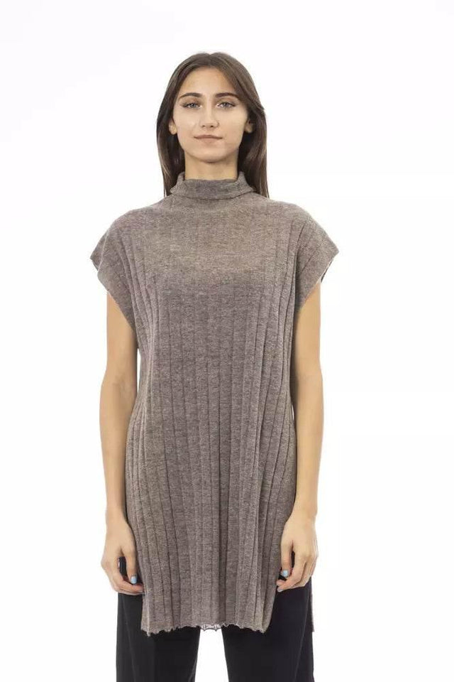 Alpha Studio Brown Wool Women Sweater - Hilstor