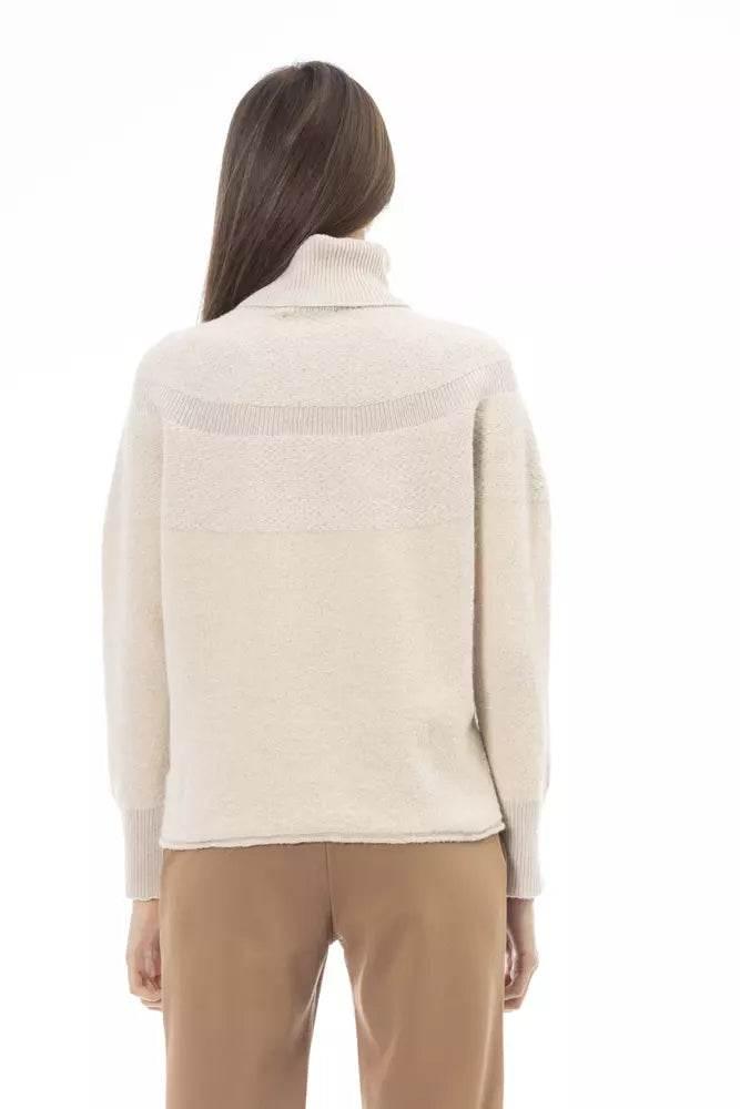 Alpha Studio Beige Wool Women Sweater - Hilstor