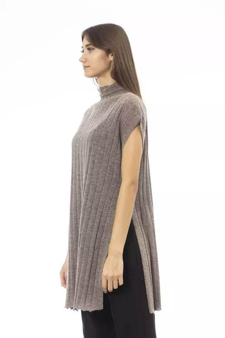 Alpha Studio Brown Wool Women Sweater - Hilstor