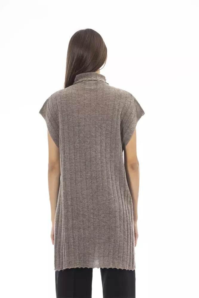 Alpha Studio Brown Wool Women Sweater - Hilstor