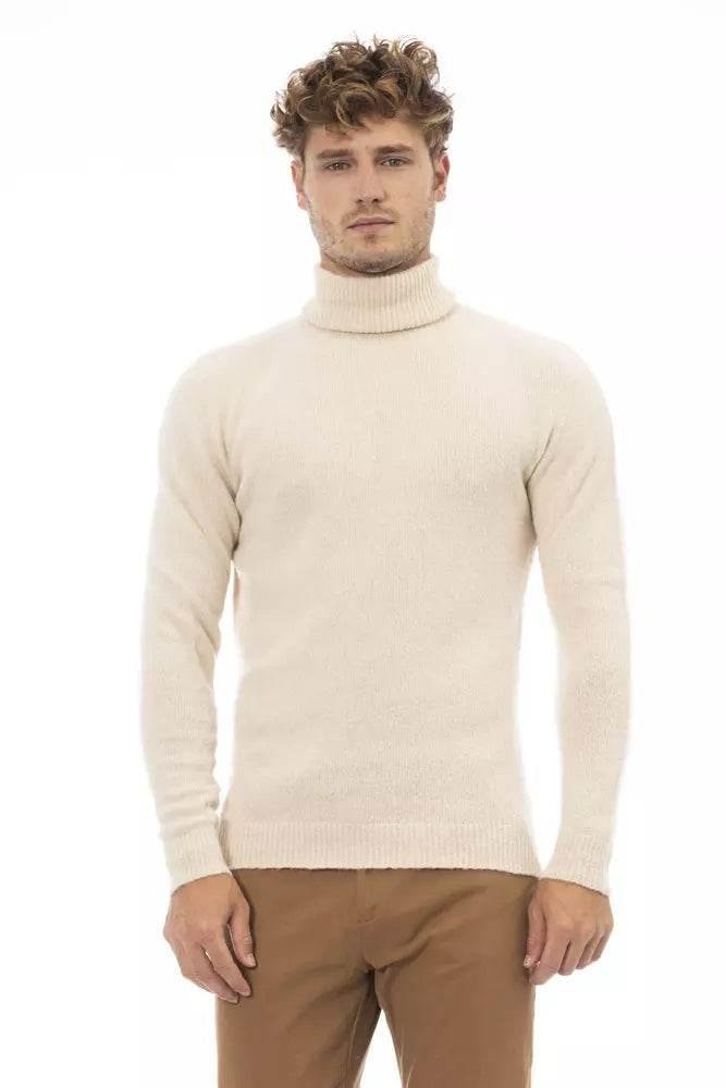 Alpha Studio Beige Alpaca Men Sweater - Hilstor