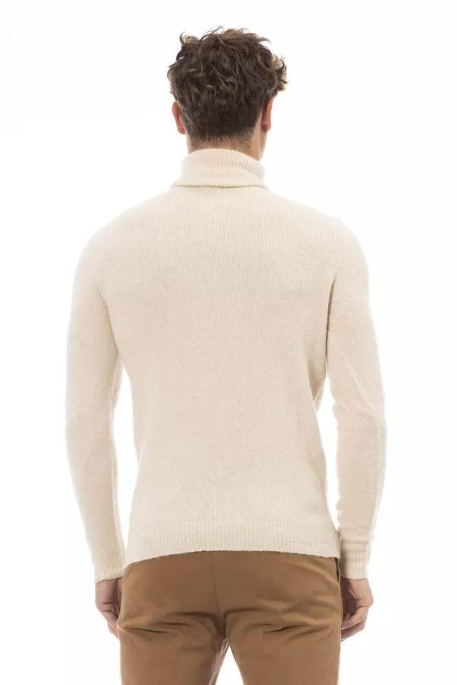Alpha Studio Beige Alpaca Men Sweater - Hilstor
