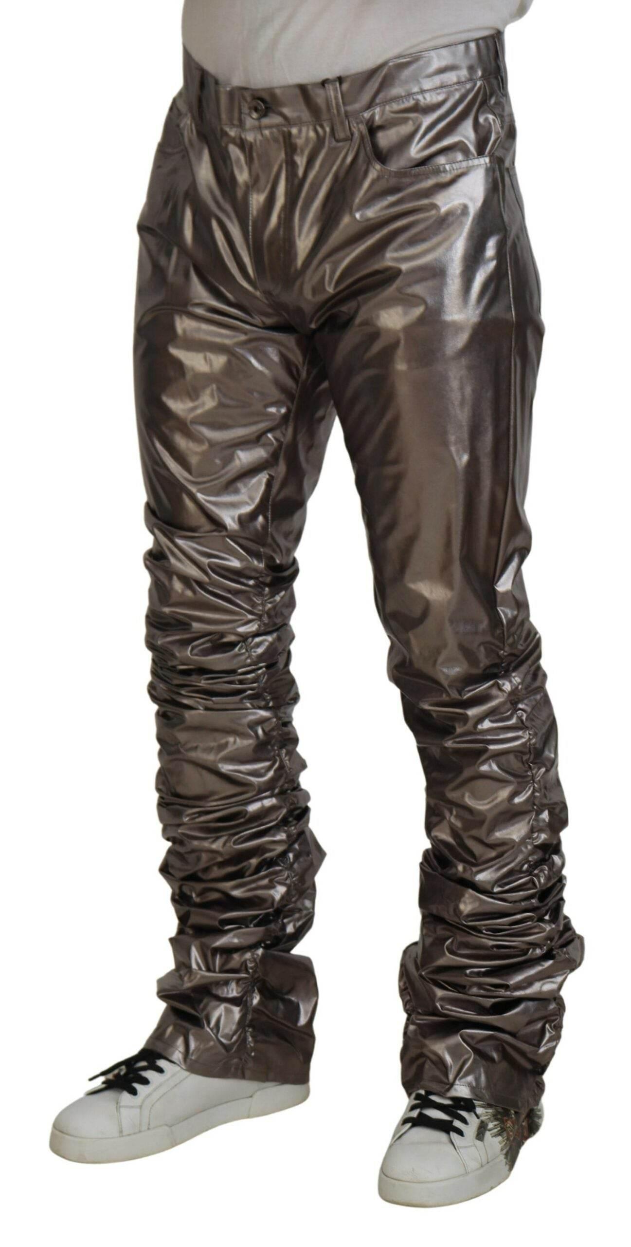 Dolce & Gabbana Metallic Silver Casual Pants - Hilstor