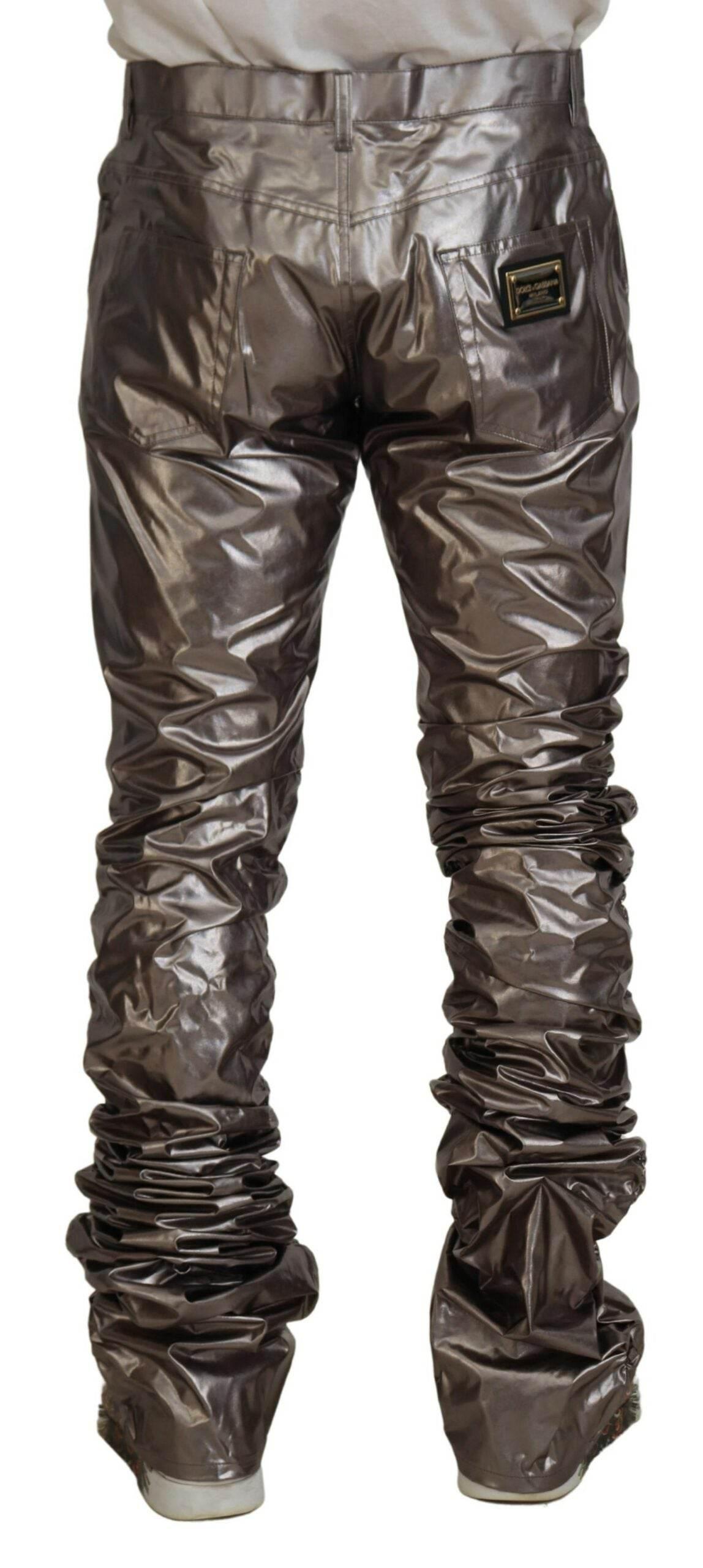 Dolce & Gabbana Metallic Silver Casual Pants - Hilstor