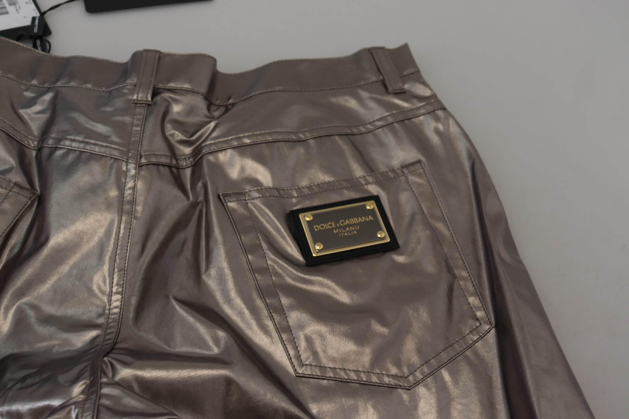 Dolce & Gabbana Metallic Silver Casual Pants - Hilstor