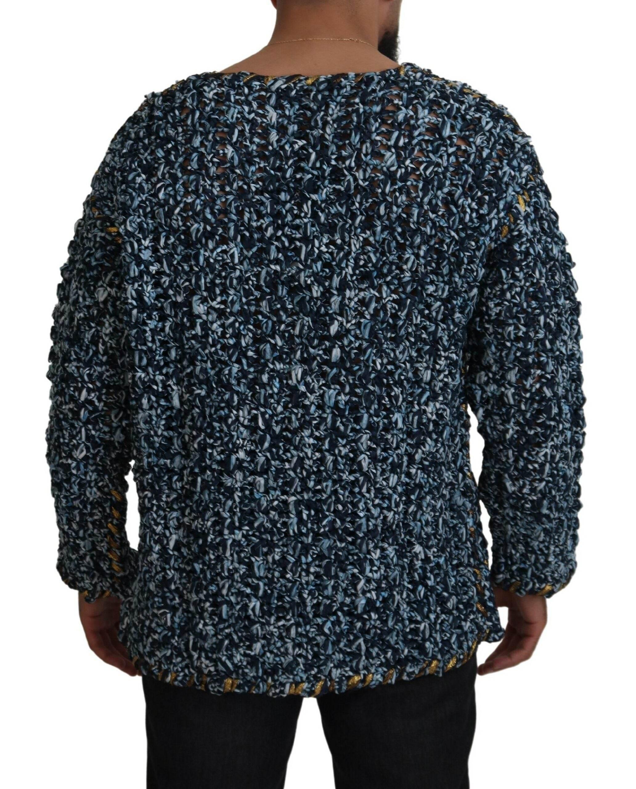 Dolce & Gabbana Blue Button Cardigan Fatto A Mano Sweater - Hilstor
