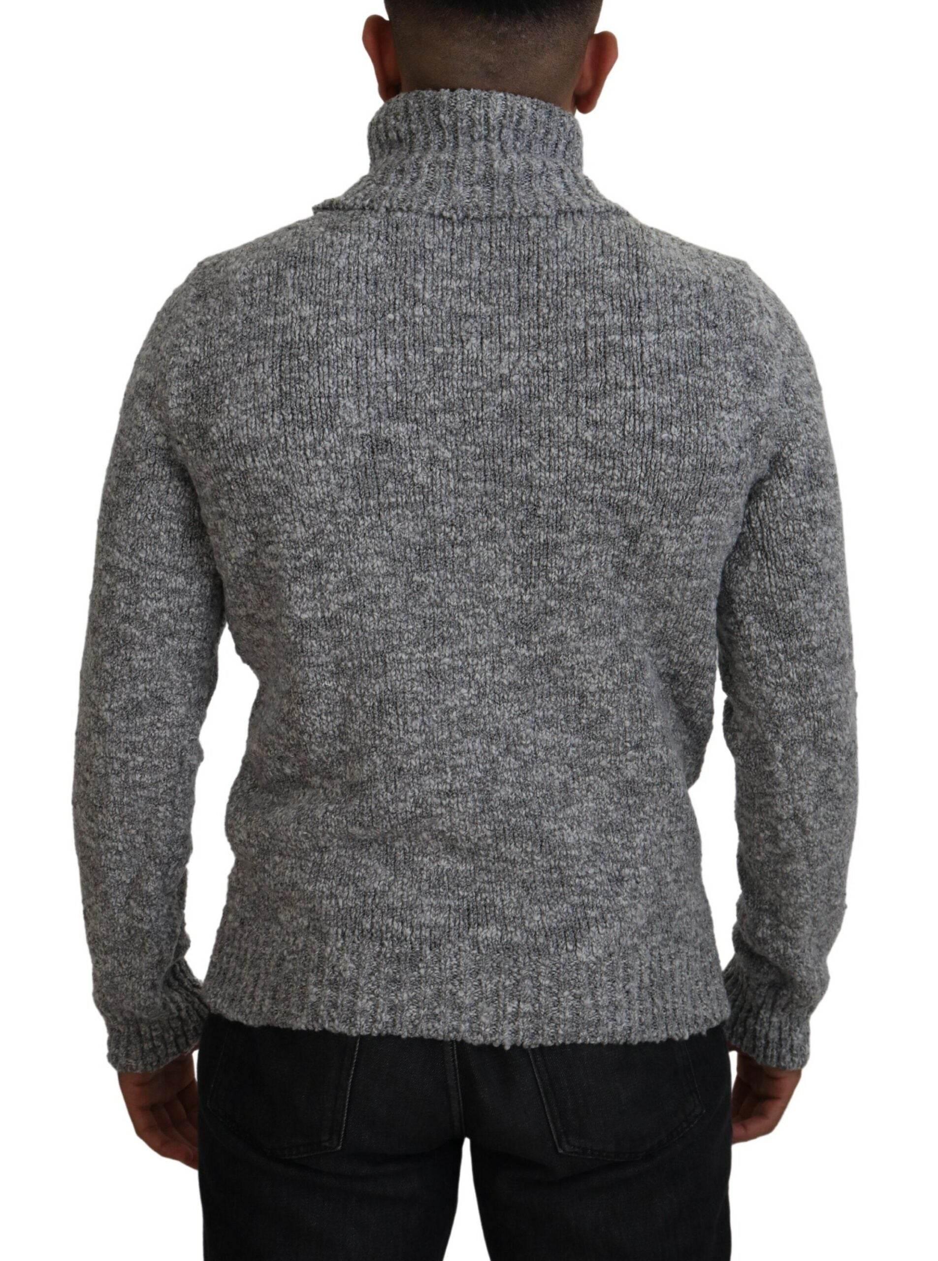 Dolce & Gabbana Gray Wool Knit Turtleneck Pullover Sweater - Hilstor