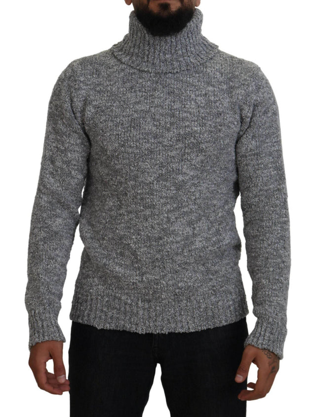 Dolce & Gabbana Gray Wool Knit Turtleneck Pullover Sweater - Hilstor