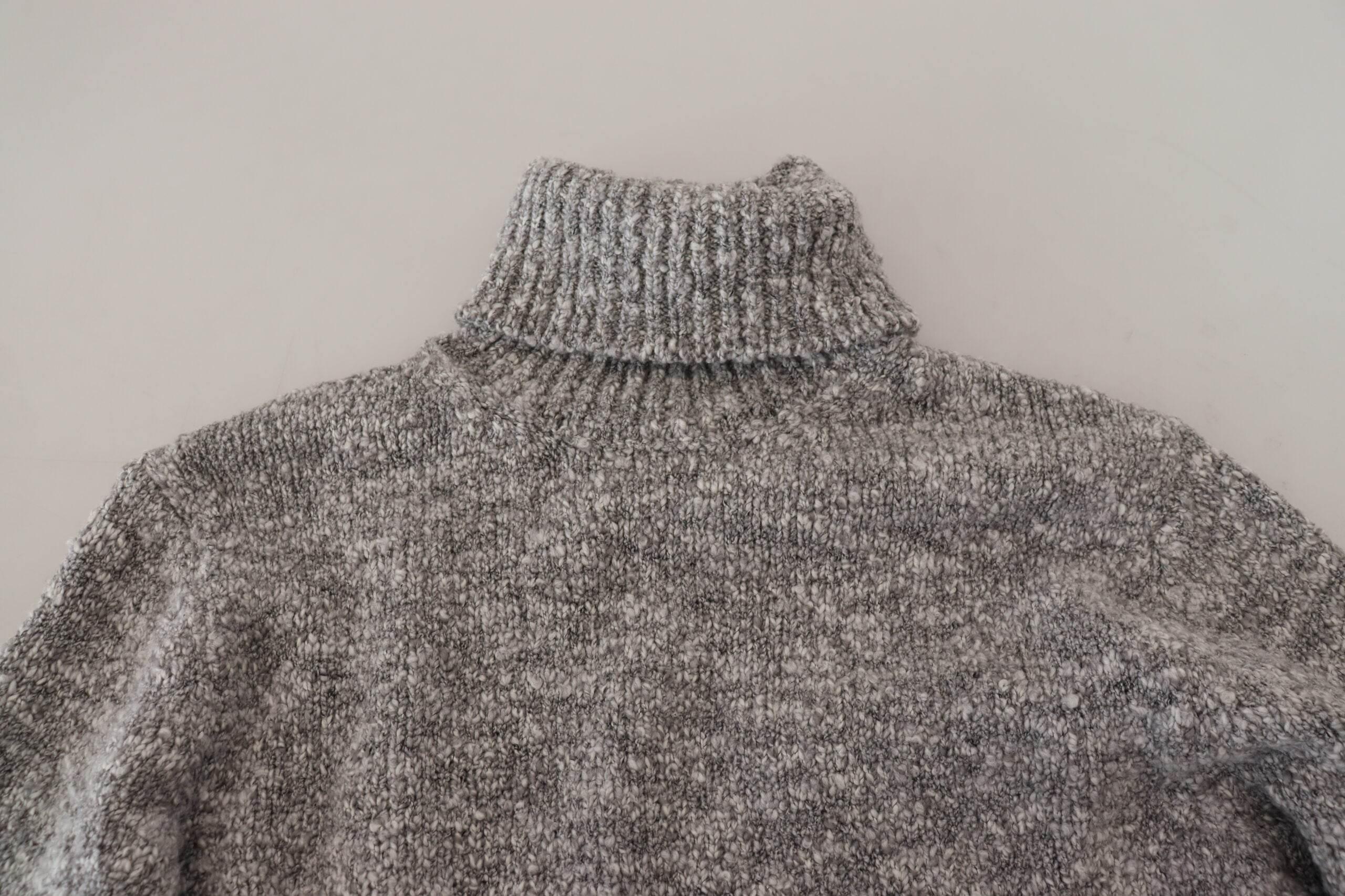 Dolce & Gabbana Gray Wool Knit Turtleneck Pullover Sweater - Hilstor