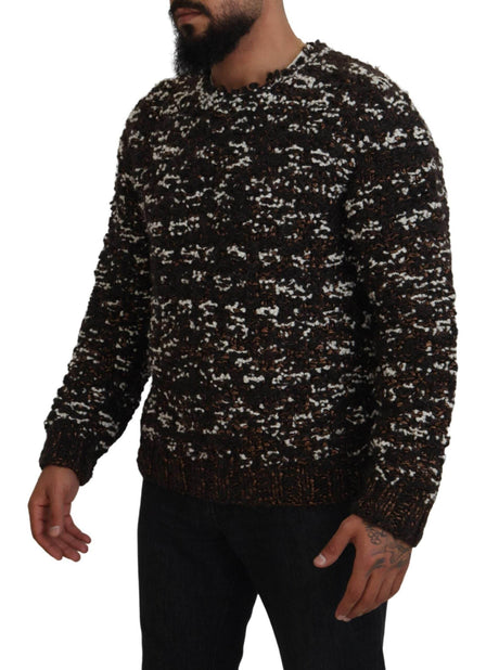 Dolce & Gabbana Brown Knitted Wool Fatto A Mano Sweater - Hilstor