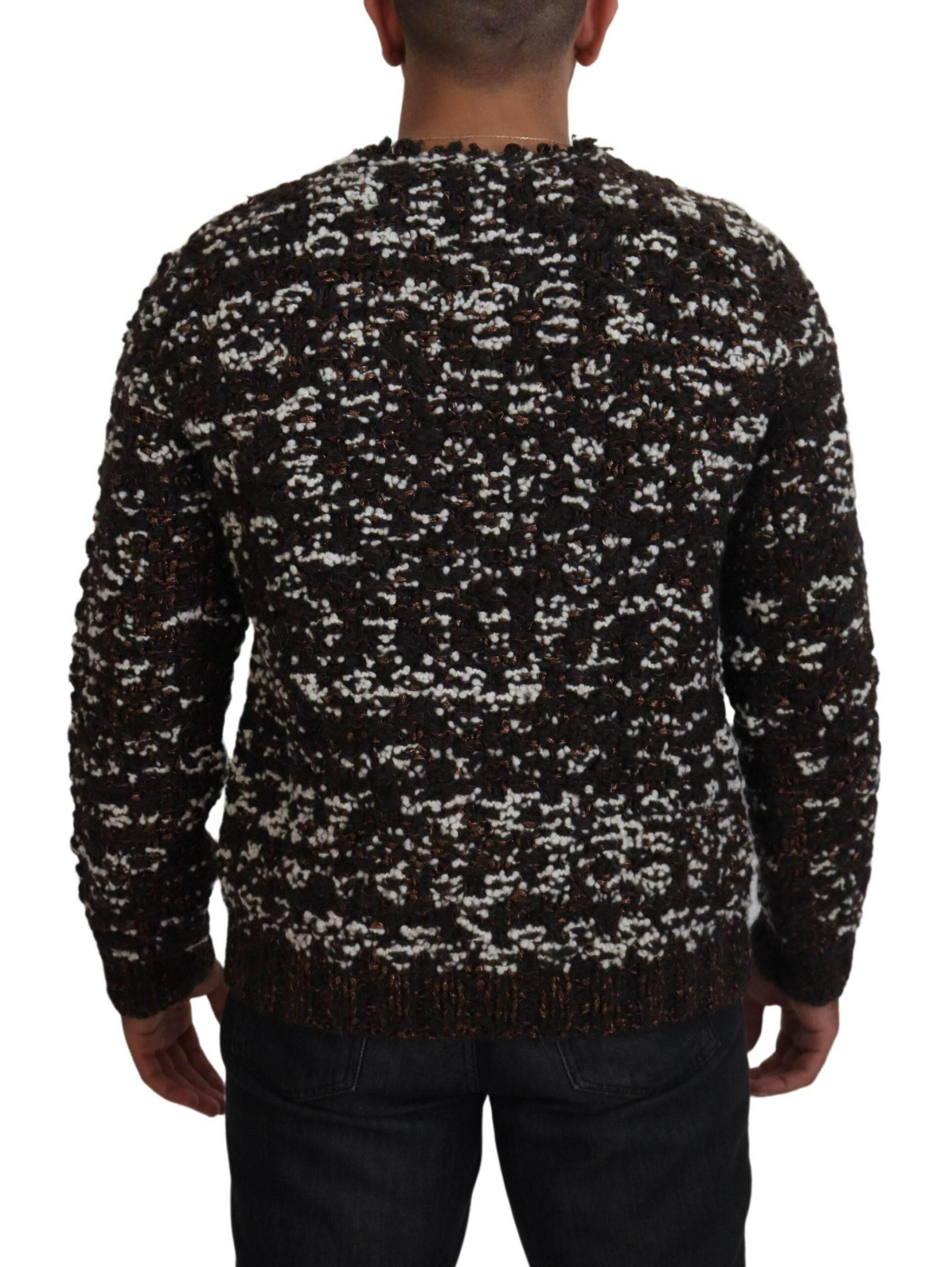 Dolce & Gabbana Brown Knitted Wool Fatto A Mano Sweater - Hilstor