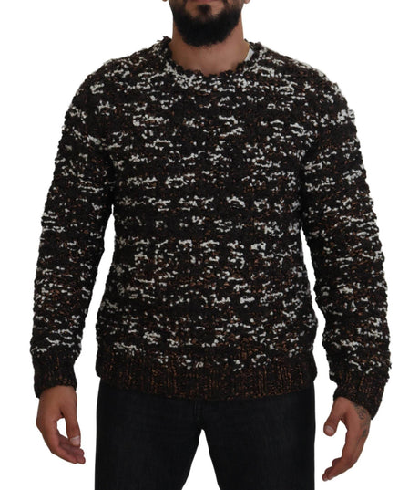 Dolce & Gabbana Brown Knitted Wool Fatto A Mano Sweater - Hilstor