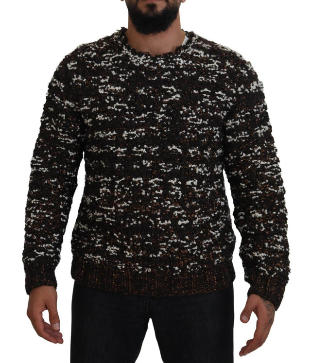 Dolce & Gabbana Brown Knitted Wool Fatto A Mano Sweater - Hilstor