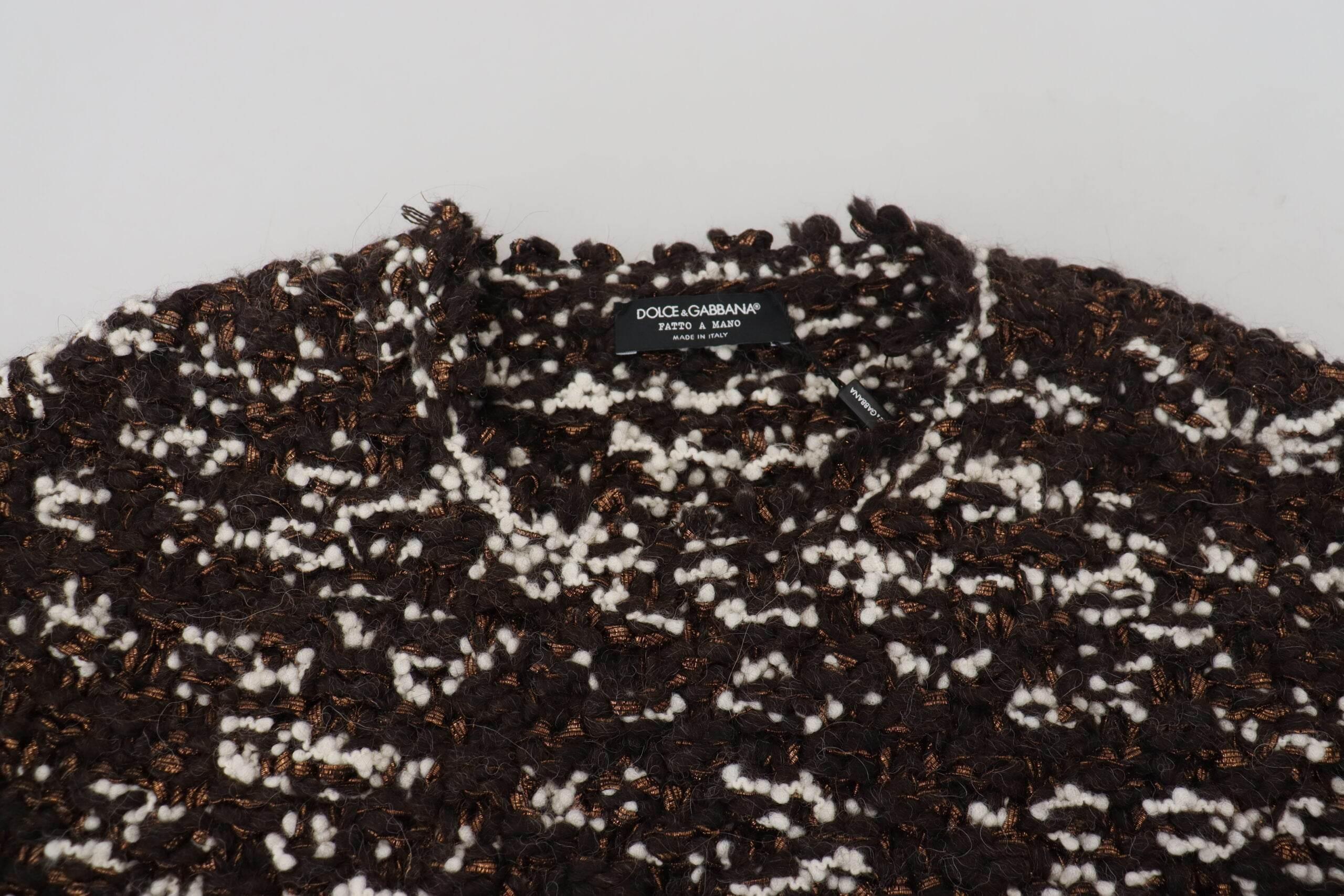 Dolce & Gabbana Brown Knitted Wool Fatto A Mano Sweater - Hilstor