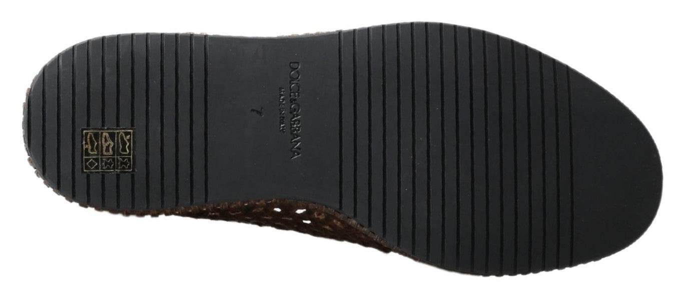 Dolce & Gabbana Elegant Leather Slipper Loafers in Brown - Hilstor