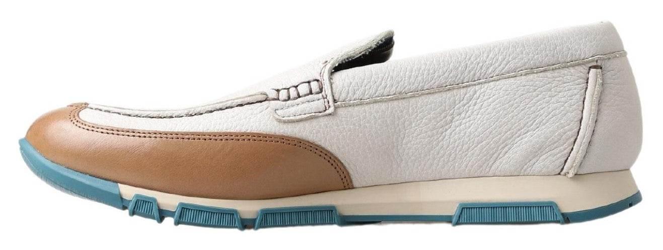 Dolce & Gabbana Elegant White Leather Slipper Loafers - Hilstor