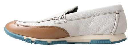 Dolce & Gabbana Elegant White Leather Slipper Loafers - Hilstor