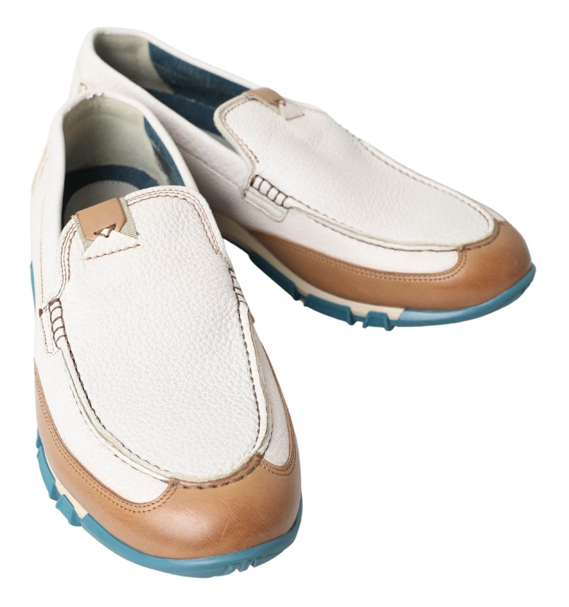 Dolce & Gabbana Elegant White Leather Slipper Loafers - Hilstor