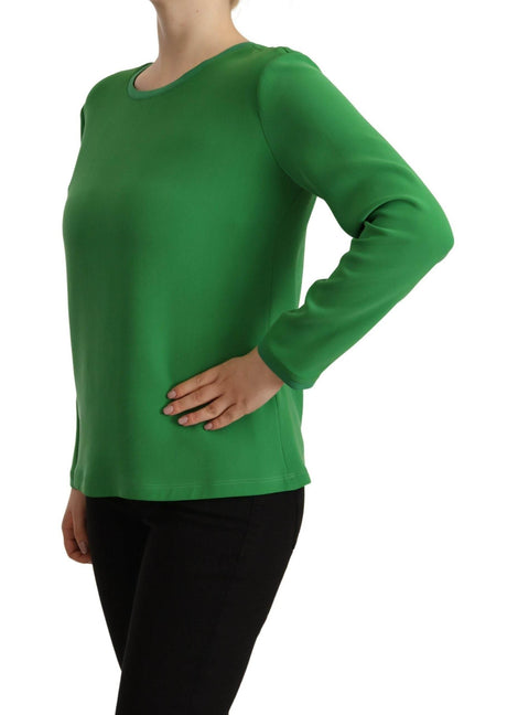 Armani Elegant Silk Long Sleeve Sweater in Lush Green - Hilstor