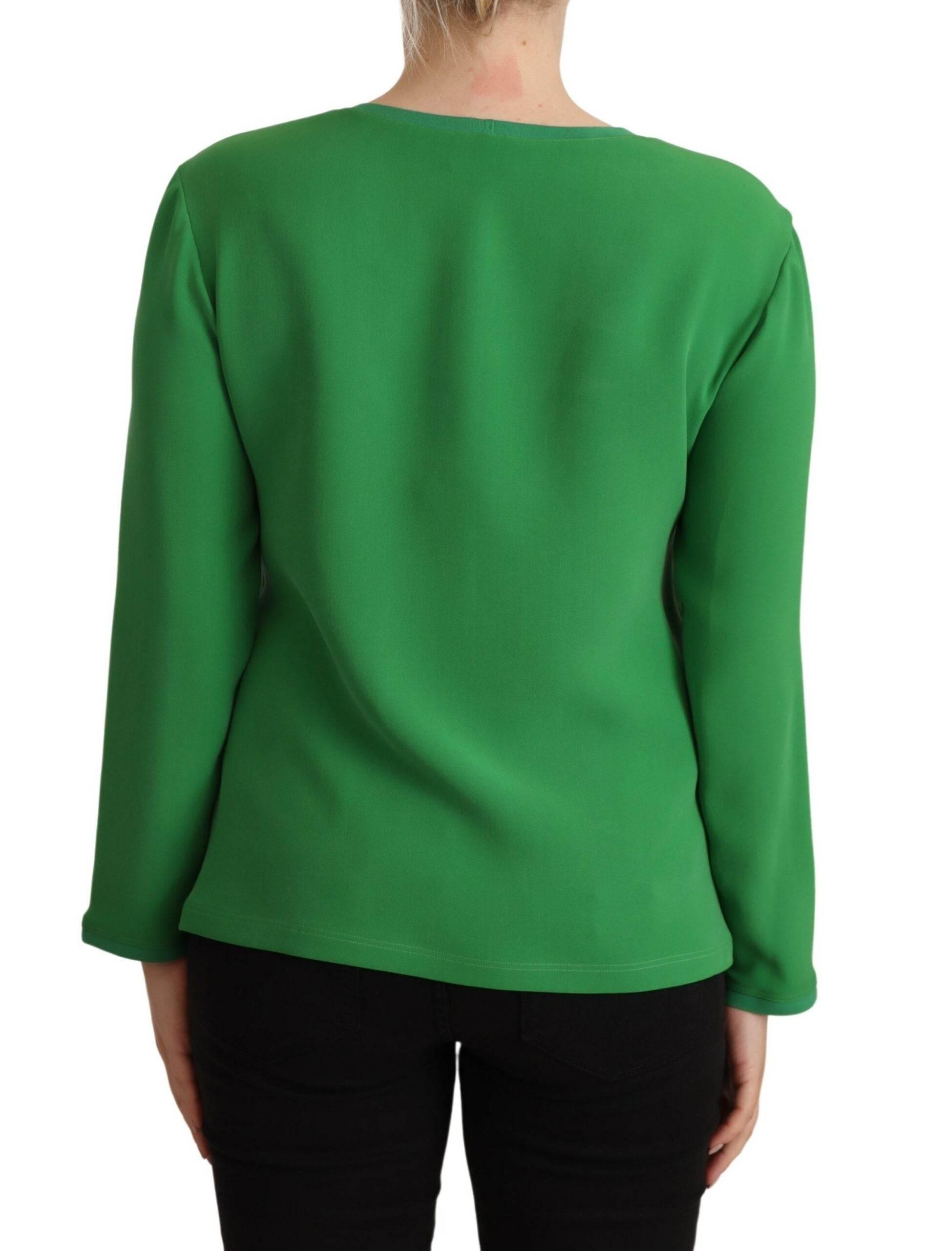 Armani Elegant Silk Long Sleeve Sweater in Lush Green - Hilstor