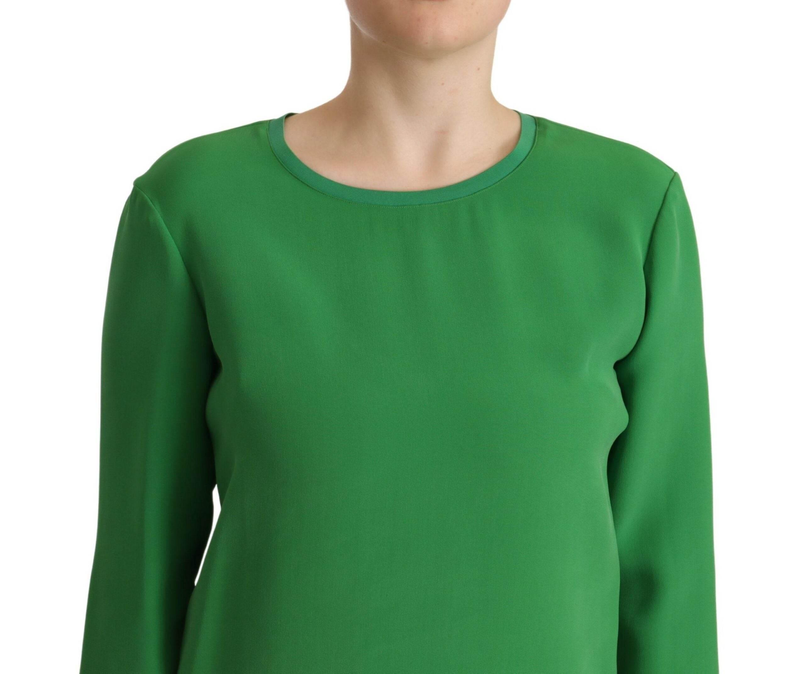 Armani Elegant Silk Long Sleeve Sweater in Lush Green - Hilstor