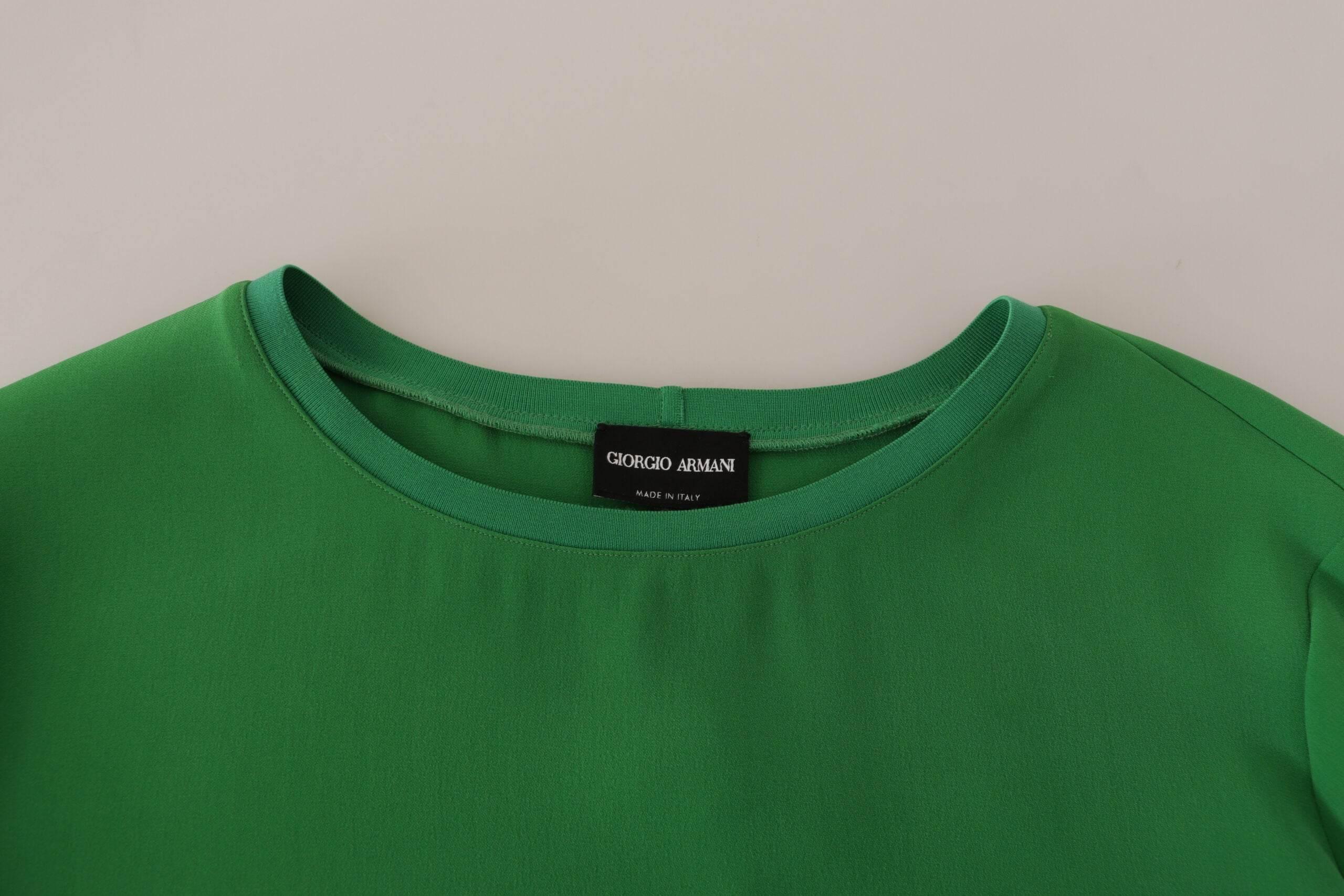 Armani Elegant Silk Long Sleeve Sweater in Lush Green - Hilstor