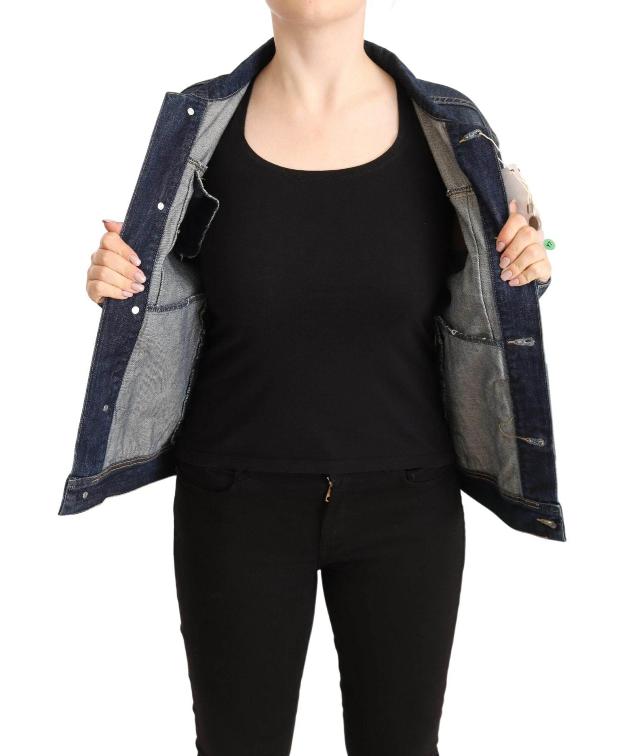 Master Coat Dark Blue Button Down Long Sleeves Denim Jacket - Hilstor