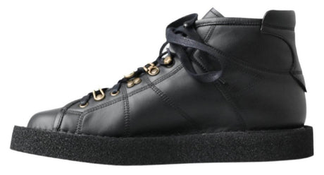 Dolce & Gabbana Elegant Ankle Boots with Silver Chain Detail - Hilstor