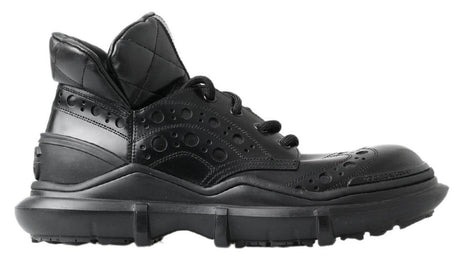 Dolce & Gabbana Elegant Black Leather Ankle Boots - Hilstor