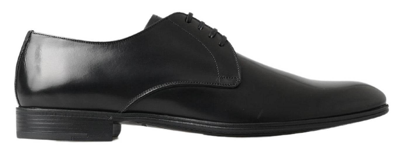 Dolce & Gabbana Classic Black Leather Derby Shoes - Hilstor