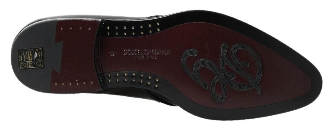 Dolce & Gabbana Classic Black Leather Derby Shoes - Hilstor