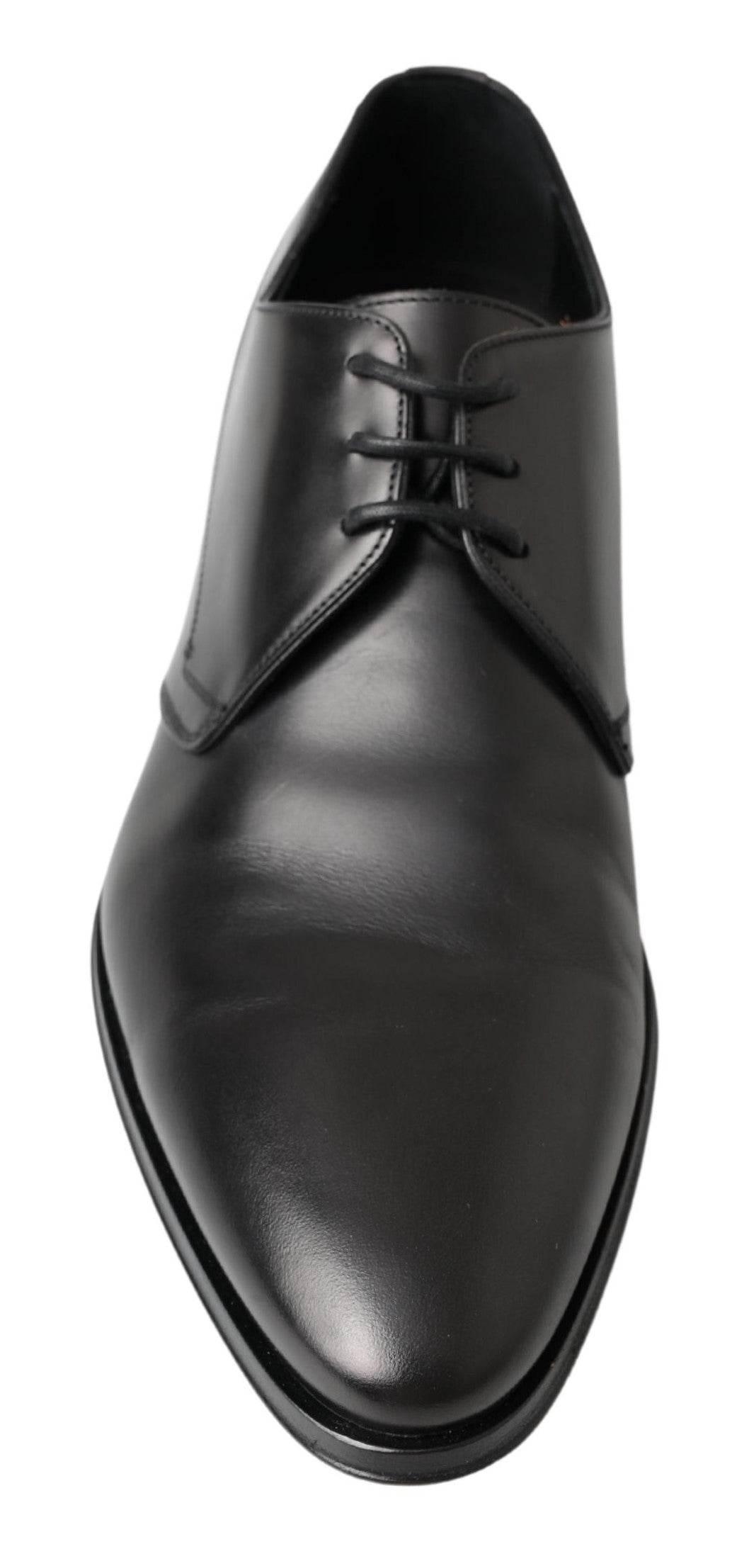 Dolce & Gabbana Classic Black Leather Derby Shoes - Hilstor