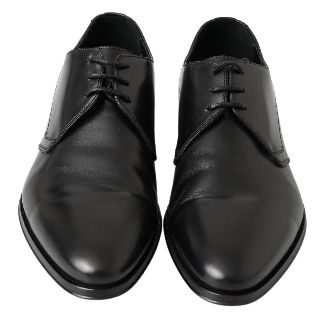 Dolce & Gabbana Classic Black Leather Derby Shoes - Hilstor