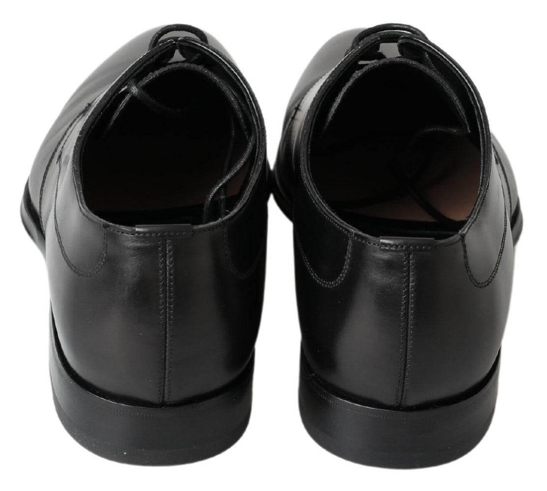 Dolce & Gabbana Classic Black Leather Derby Shoes - Hilstor