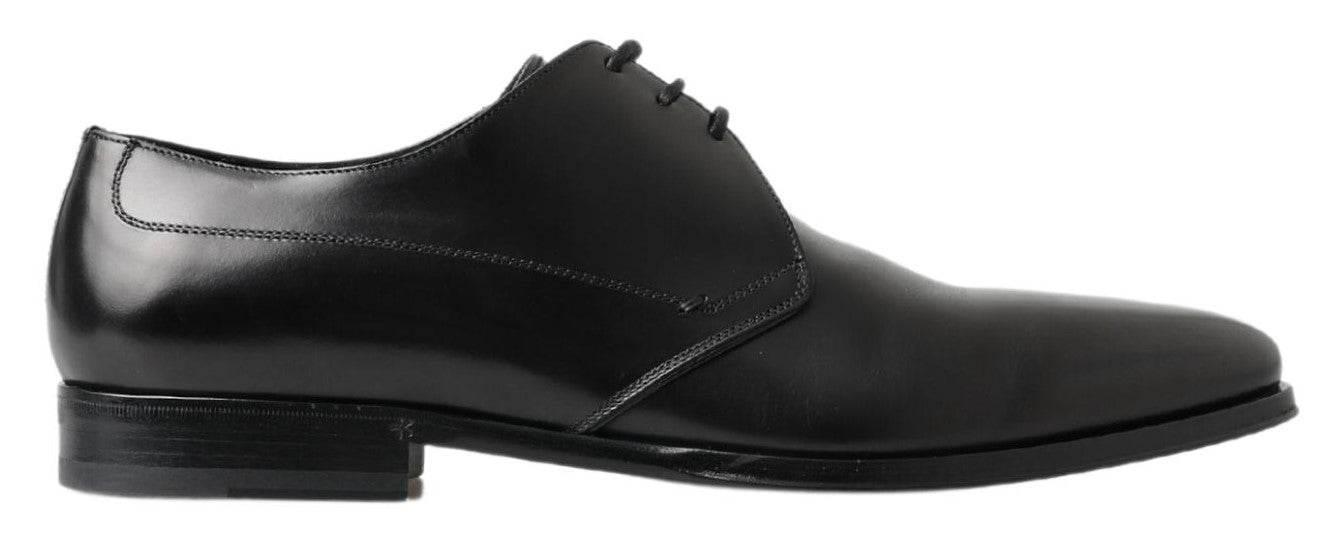 Dolce & Gabbana Classic Black Leather Derby Shoes - Hilstor